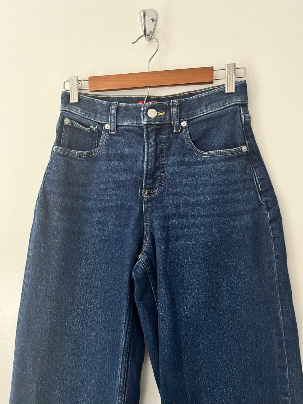 Spanx Spanxshape Authentic 360 Wide Leg Blue Denim Jeans Small Petite - Picture 3 of 11